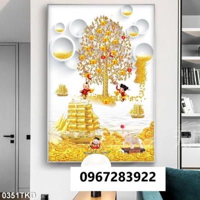 Tranh gạch tài lộc trang trí