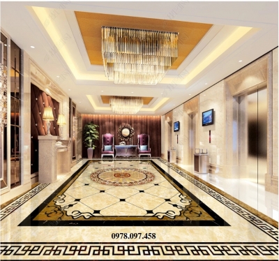 Thảm phòng khách - gạch men 3D