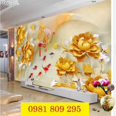 Tranh hoa sen - gạch tranh 3d hoa sen