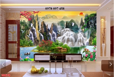 Tranh phong cảnh thiên nhiên giao hòa - gạch tranh 3D