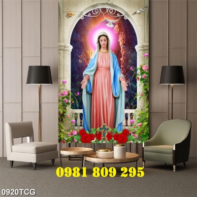 Gạch công giáo , tranh gạch men 3d đức mẹ maria NH9922