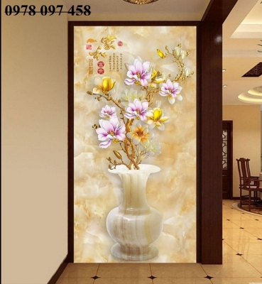 TRanh gạch 3D bình hoa