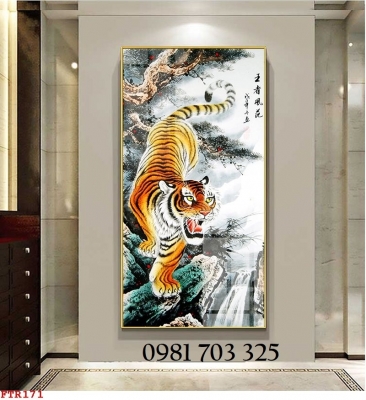 Gạch tranh phong thủy con hổ