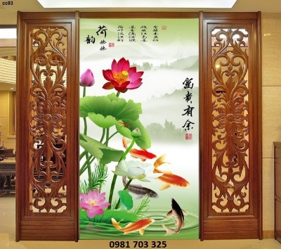 tranh gạch men phong thủy- tranh cá chép