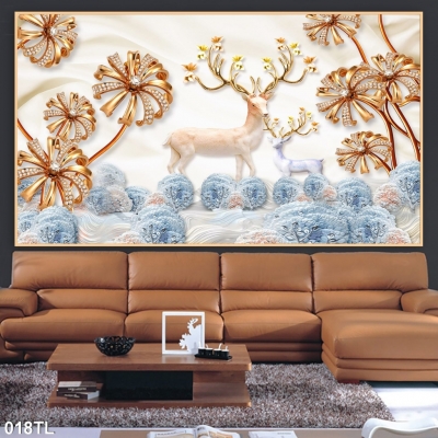 Tranh gạch 3D hoa trang trí phòng