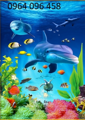 Tranh gạch 3d cá heo 543SM