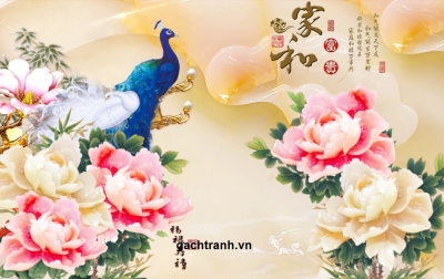 Tranh gạch 3d hoa mẫu đơn - MXBC2