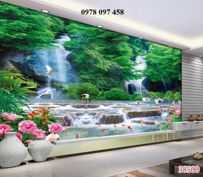 Tranh gạch 3D tranh thác nước