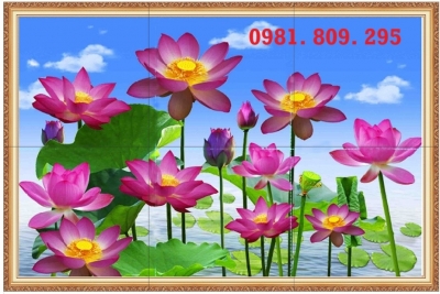 Tranh gạch men hoa sen đẹp nhất