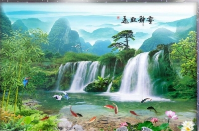 gạch tranh phong cảnh 3d - 68AQ