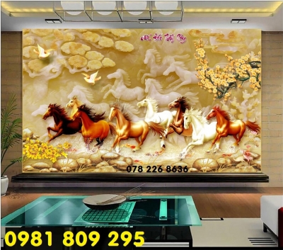 Gạch 3d ngựa  - tranh mã đáo thành công