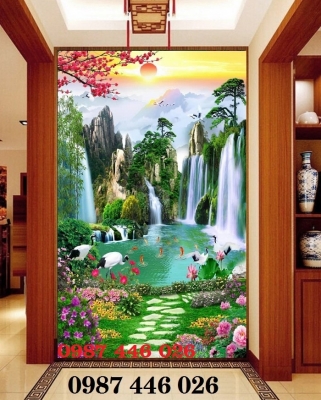 Gạch tường tranh phong cảnh 3d