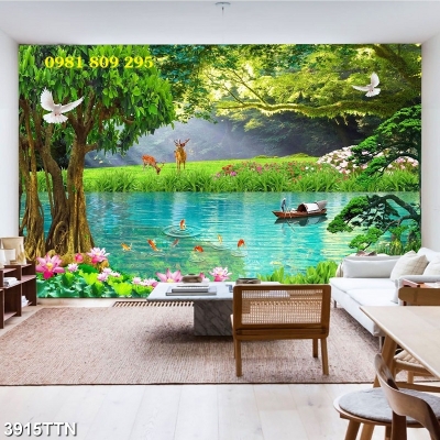 Gạch tranh cây cổ thụ 3d phong thủy