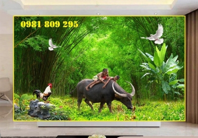 Tranh gạch rừng tre trúc H0895