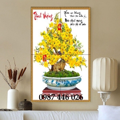 Gach tranh mai vàng 3d HP9283