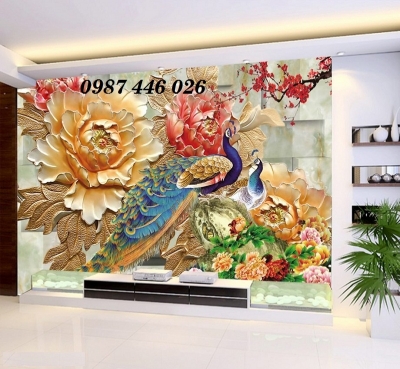 Tranh ốp tường chim công HP86282