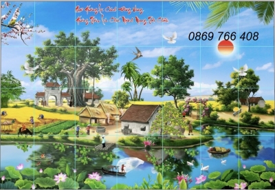 Tranh đồng quê-tranh gạch treo tường