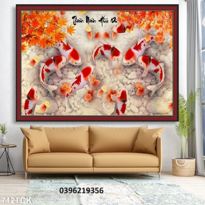 Gạch cá chép 3D đẹp trang trí