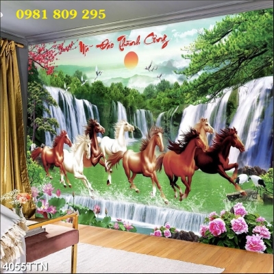 Tranh gạch bát mã phong thủy ốp tường hp368