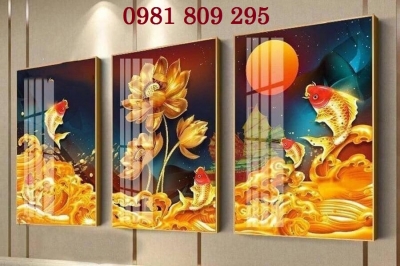 Tranh 3d hoa sen , tranh gạch 3d hoa sen