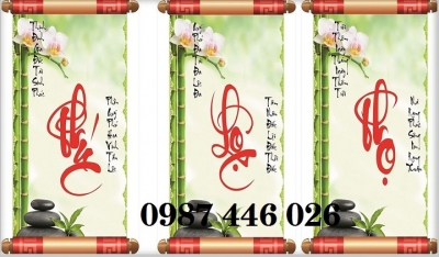 Tranh gạch men Phúc Lộc Thọ HP9722