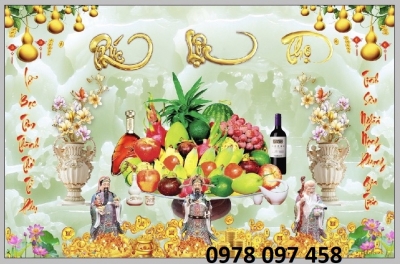 Trang trí phòng thờ - gạch tranh 3D