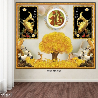 Tranh gạch men 3d phong thủy Phòng Thờ