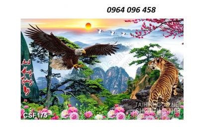 Tranh hổ 3d- tranh gạch 3d con hổ - 876D