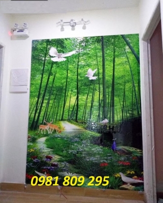 gạch tranh 3d thác nước phong cảnh