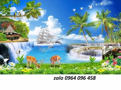 Tranh gạch phong cảnh sông núi 3d - KGVBN8