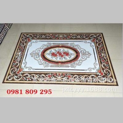 Thảm gạch hoa văn lát nền phòng khách HP8558