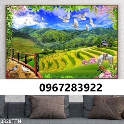 Tranh gạch phong thủy phong cảnh đẹp 3D