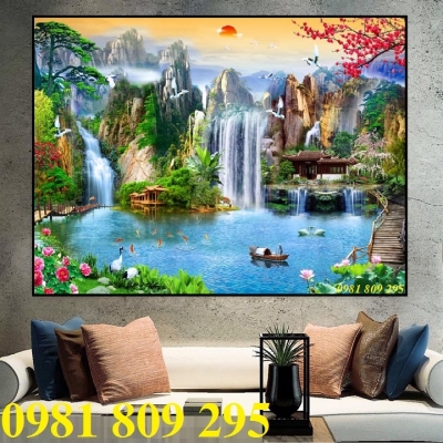 tranh gạch 3d - mẫu tranh phong cảnh ốp tường