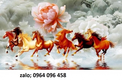 Tranh 3d - gạch tranh 3d con ngựa - LKCNN22