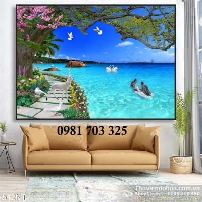 Tranh gạch 3d trang trí cảnh biển
