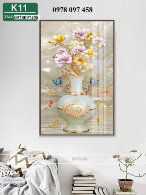 Gạch tranh bình hoa 3D