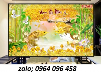 Tranh gạch cá chép 3d - HCGF3