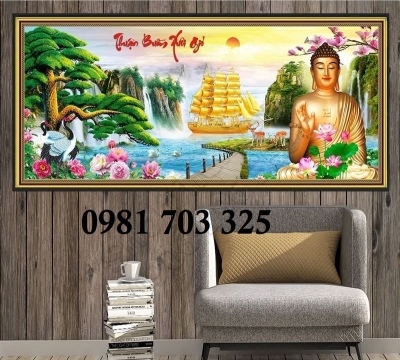 Tranh Phật ốp phòng thờ, gạch men 3D