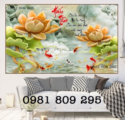 Tranh gạch 3d , mẫu gạch tranh hoa sen