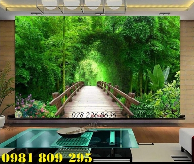 Tranh gạch rừng tre - gạch 3d