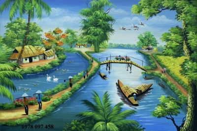 Tranh gạch 3d- tranh đồng quê