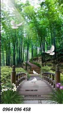 Tranh gạch 3d phong cảnh tre trúc - hnm90