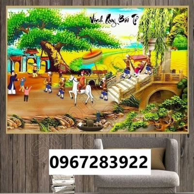 Tranh gạch đẹp 3d cảnh làng quê