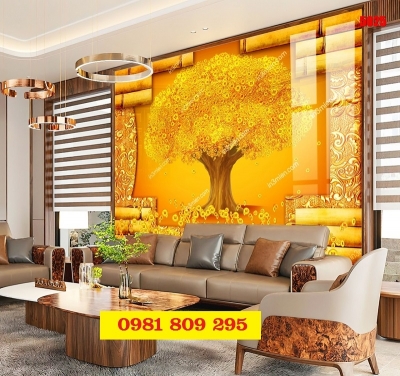 Tranh gạch ốp tường kim tiền