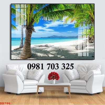 Tranh gạch 3D phong cảnh bãi biển