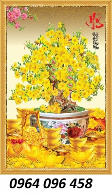 Tranh gạch 3d cây cây mai vàng - SKM95