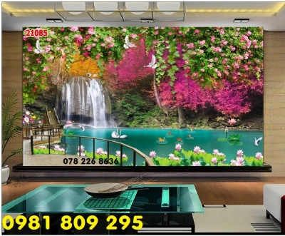 Tranh thác nước 3d - gạch trang trí