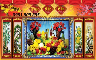 tranh gạch ốp tường 3d phòng thờ