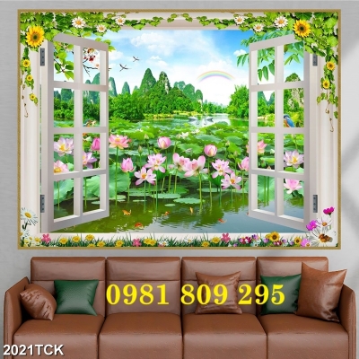 Gạch , gạch tranh hoa sen đẹp 3d