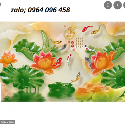 Tranh gạch men 3d cá chép hoa sen - 0322XC